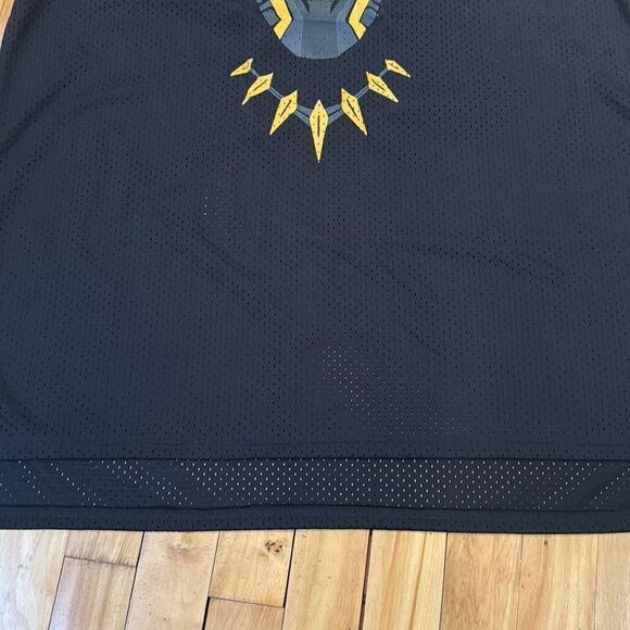Killmonger 2 Wakanda Black Panther black/gold stitched mesh basketball jersey. - Picture 5 of 8